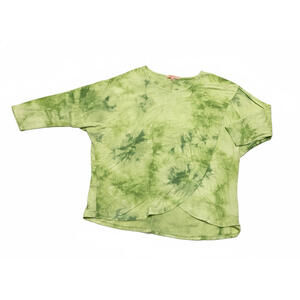 Magnolia Lane Lime Tie-Dye Women's Dolman Blouse Size L